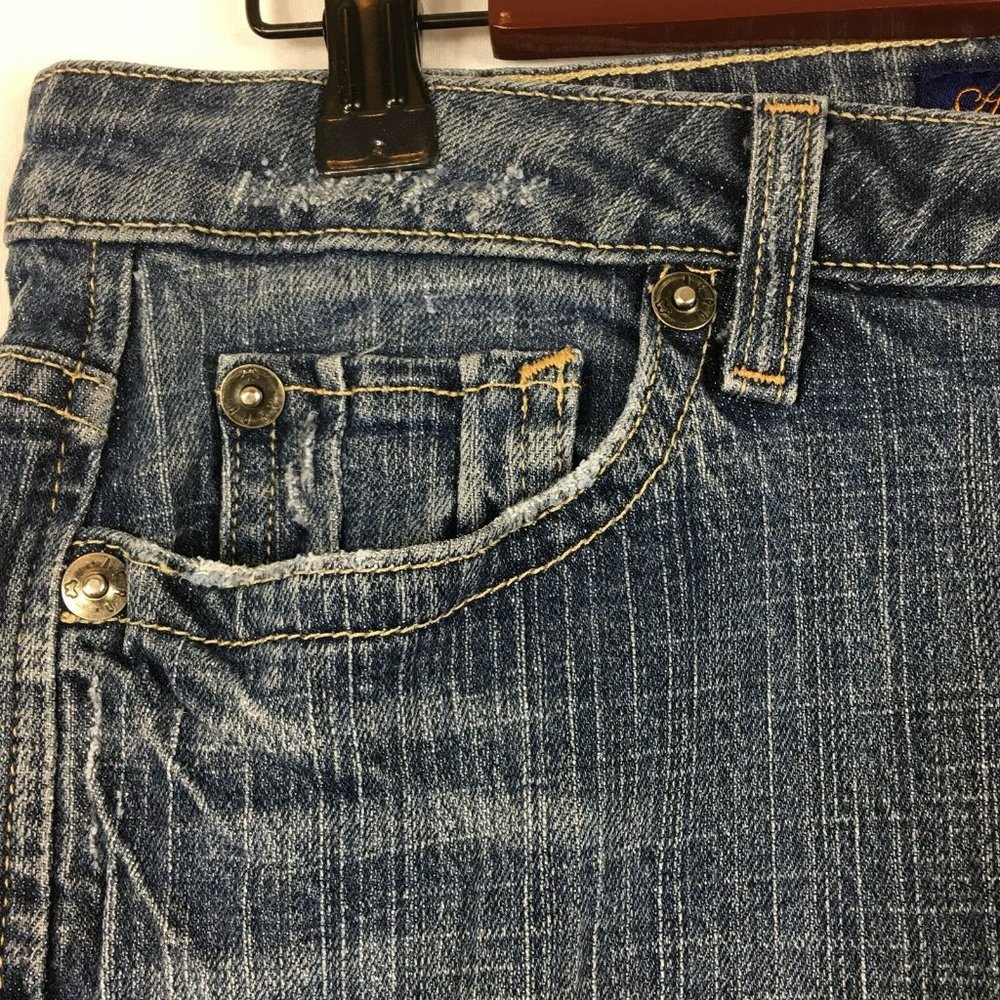 Aeropostale Womens Sz 5/6 Stretch Flare Blue Destressed Denim Jeans Inseam 29" - Picture 5 of 12